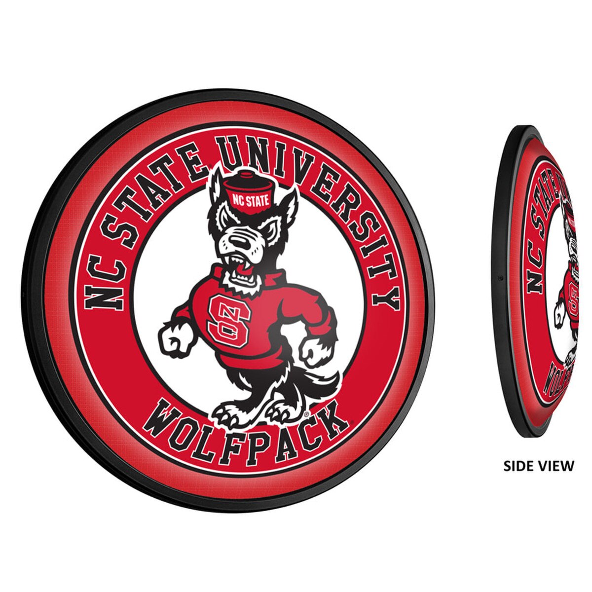 Round LED Wall Sign - Red/Black - N